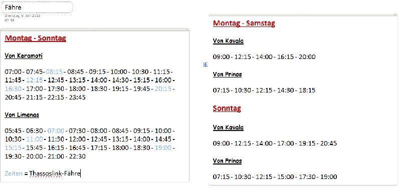 Fährplan